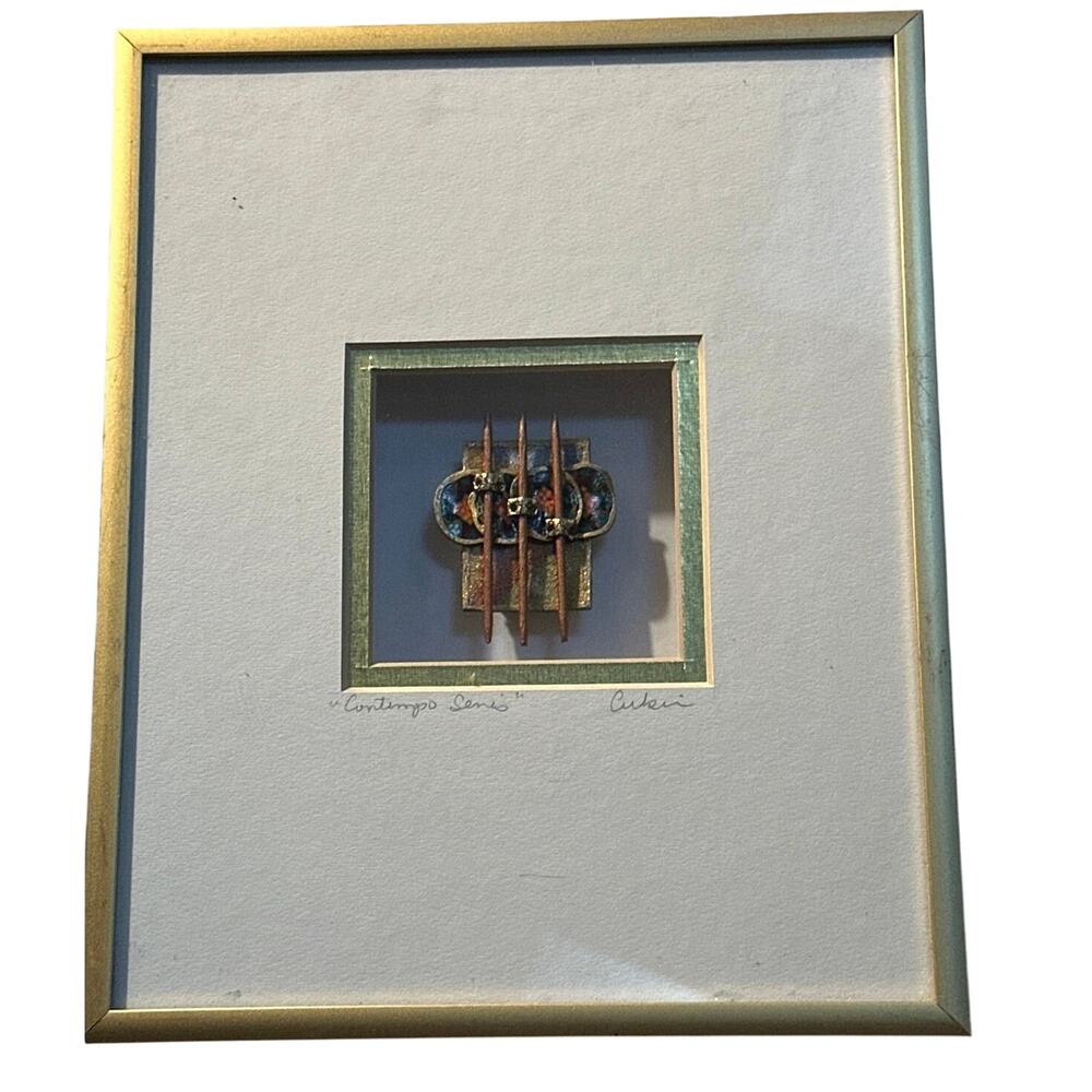 90s Contemporary Abstract Mixed Media Framed Wall Art Cukier Contempo Series